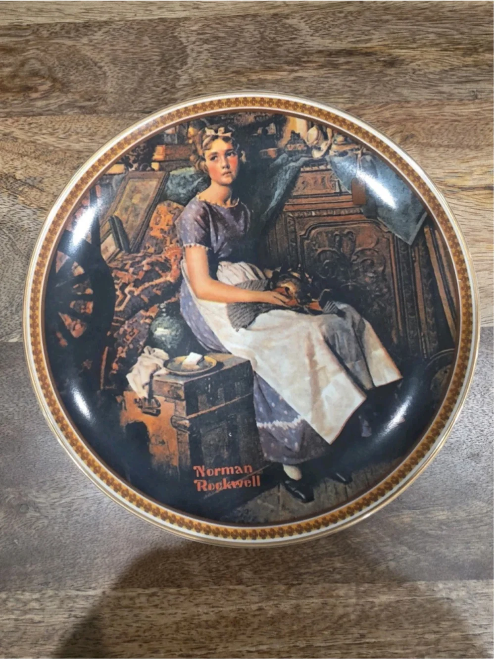 Dreaming In The Attic Collectible Plate Norman Rockwell Knowles Number 7568AQJ